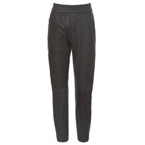 NEW SPRWMN women's slim leather jogger in anthracite